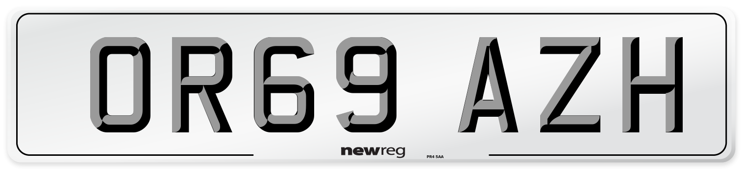 OR69 AZH Number Plate from New Reg